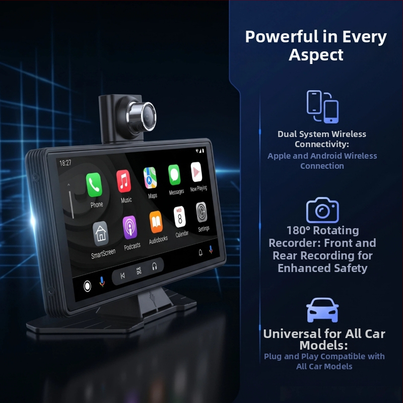 10,26-palcový prenosný displej do auta s navigáciou, palubnou kamerou, cúvacou kamerou a bezdrôtovým rozhraním Bluetooth CarPlay