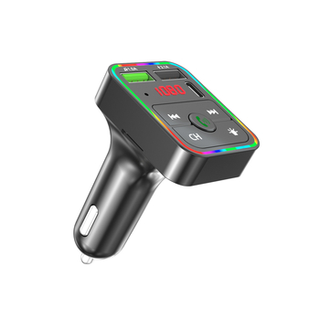 Αυτοκινητικό Bluetooth MP3 player με FM μετατροπέα και φως ατμόσφαιρας, 3.1A διπλό USB γρήγορη φόρτιση, δέκτης hands-free για κλήσεις