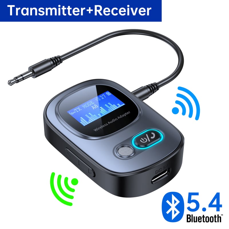 Bluetooth 5.4 adapter sa zaslonom, odašiljač za avionski TV, auto-prijemnik i MP3 player s TF kartom