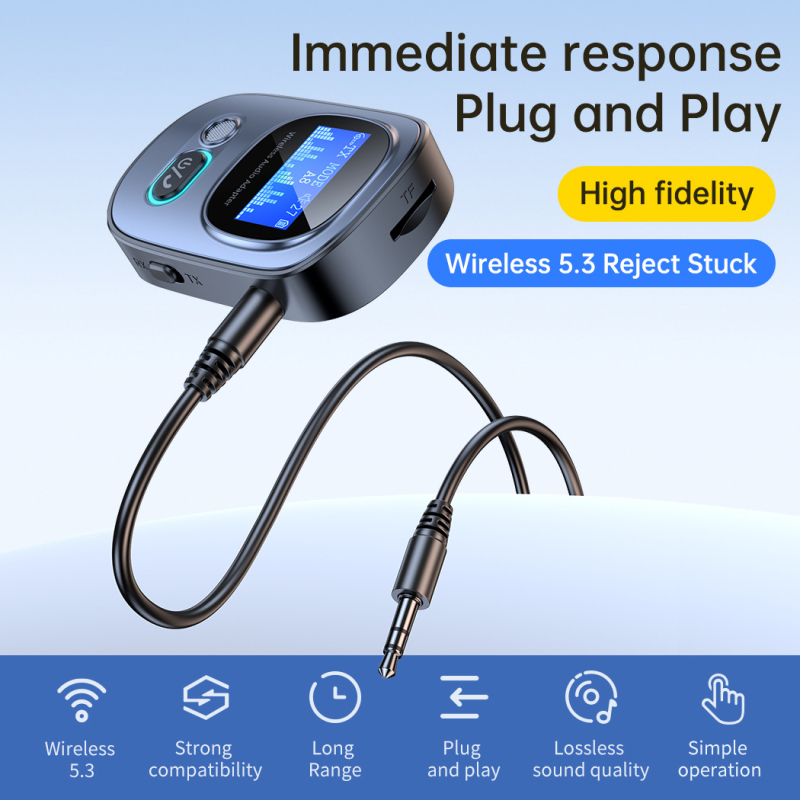 Bluetooth 5.4 adapter sa zaslonom, odašiljač za avionski TV, auto-prijemnik i MP3 player s TF kartom