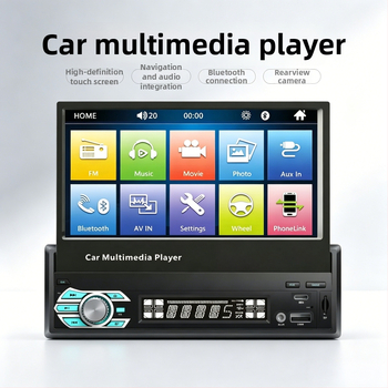 7-inčni CarPlay MP5 player za automobil, električno izvučivi, univerzalni MP3 kartica, radio i audio sustav, s prioritetom retrovizora