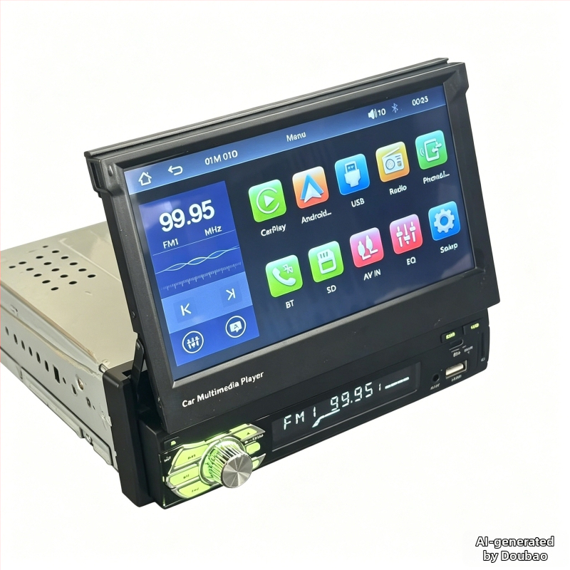 7-inčni CarPlay MP5 player za automobil, električno izvučivi, univerzalni MP3 kartica, radio i audio sustav, s prioritetom retrovizora