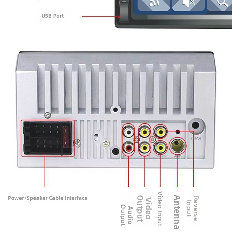 7-palcový MP5 prehrávač do auta s USB/SD kartou, Bluetooth zosilňovačom, rádiom, prioritou cúvania, model 7018B