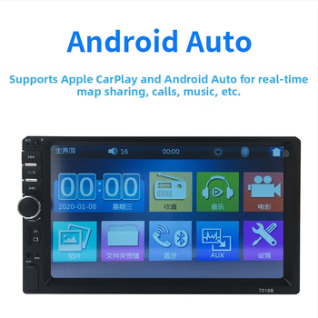 7-palcový multimediálny prehrávač do auta CarPlay s Android Auto MP5, Bluetooth a slotom pre SD kartu
