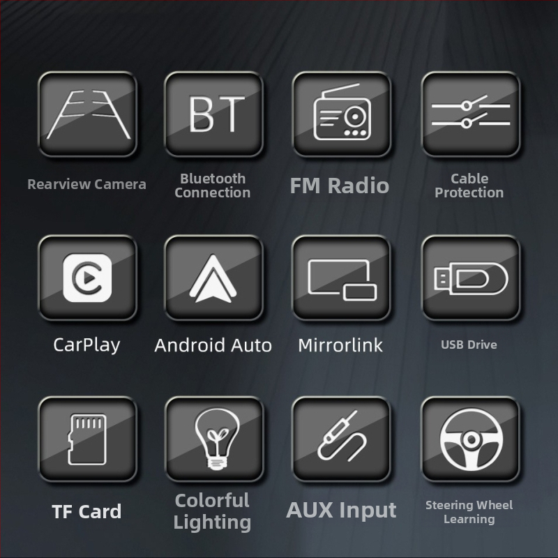 7-palcová obrazovka CarPlay 7018B s káblovou navigáciou a cúvacím zobrazovaním, prehrávač MP5 s rozhraním Bluetooth