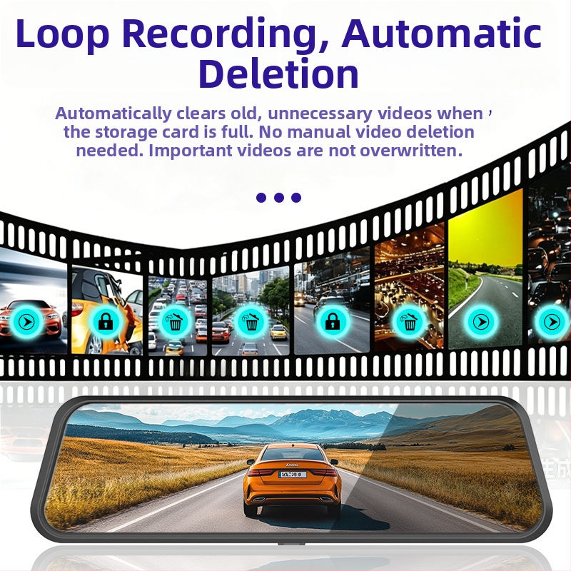 Y360° Πανοραμική 10 ιντσών 4K dash cam με CarPlay και προβολή οθόνης, εμπρός και πίσω διπλή καταγραφή
