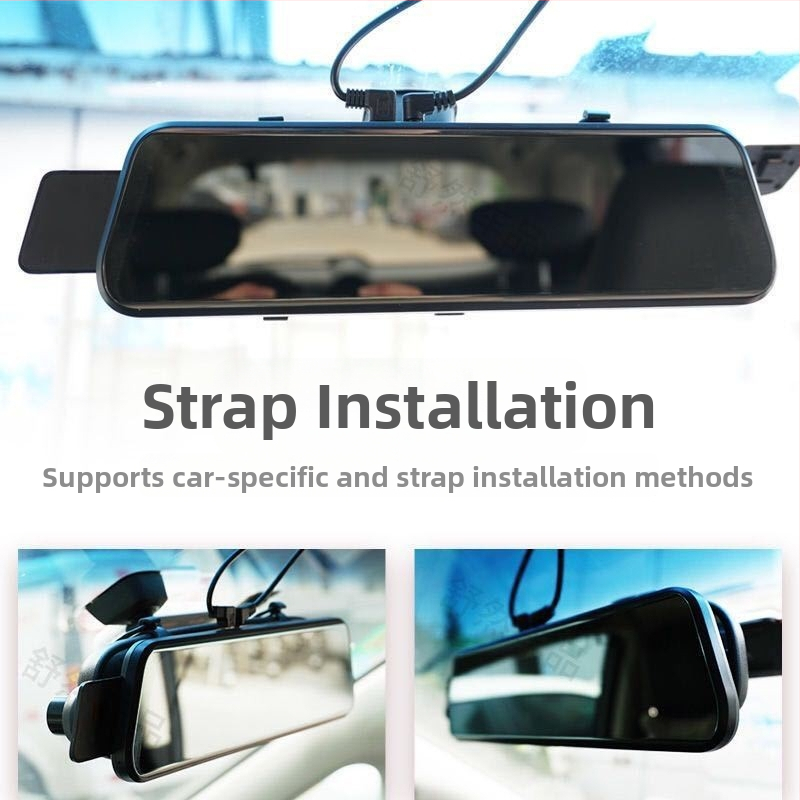 Dash cam με μεγάλη οθόνη 10 ιντσών, Wi‑Fi, διπλή καταγραφή μπροστά και πίσω, HD εικόνα με αντίστροφη προβολή
