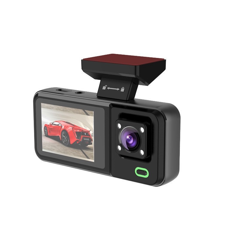 Dashcam αυτοκινήτου 2 ιντσών με τρεις φακούς, HD ευρυγώνιο πεδίο