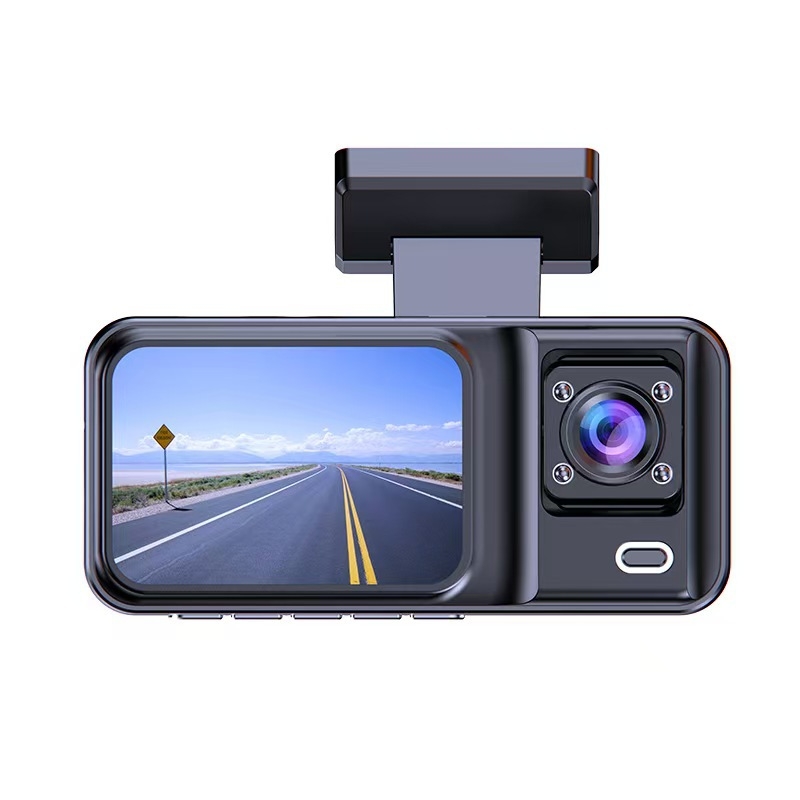 Διασυνοριακή υπέρυθρη νυχτερινή όραση dash cam αυτοκινήτου, 1080p HD, οθόνη 2 ιντσών, τρεις φακοί, μοντέλο WIFIA98, εικόνα οπισθοπορείας εντός του οχήματος