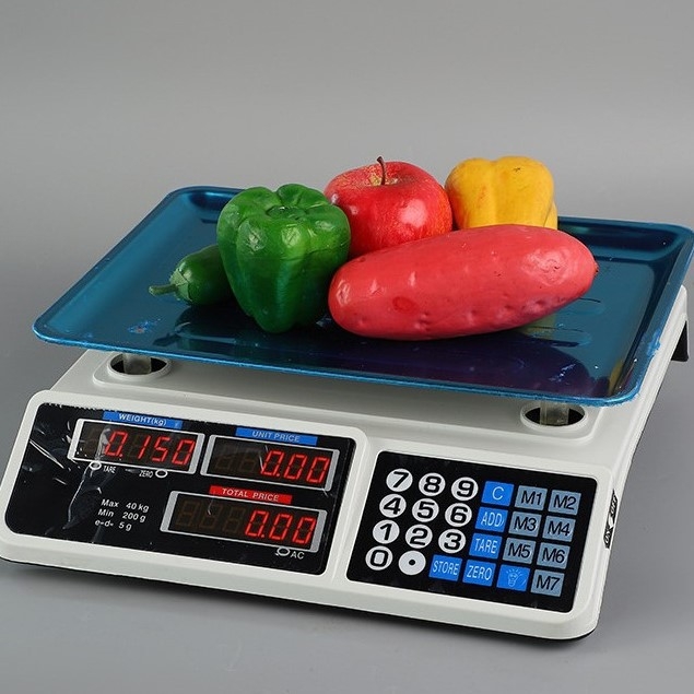 Ζυγαριά ηλεκτρονική ακρίβειας 40 kg για εμπορική χρήση σε φρούτα και λαχανικά