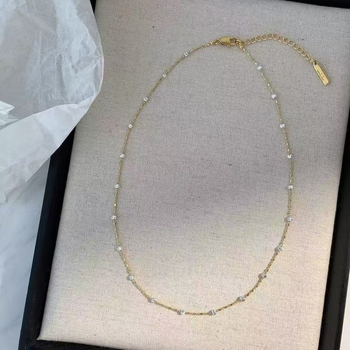14K επιχρυσωμένο λαμπερό μινιμαλιστικό υπερλεπτό κολιέ-αλυσίδα για κλείδα, εκλεπτυσμένος σχεδιασμός για γυναίκες