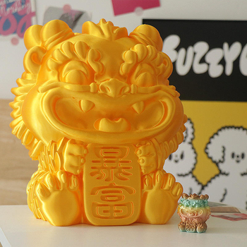 Micuțul leu norocos pentru mașină, ornament imprimat 3D pentru noroc și bogăție, mascotă creativă, cadou norocos