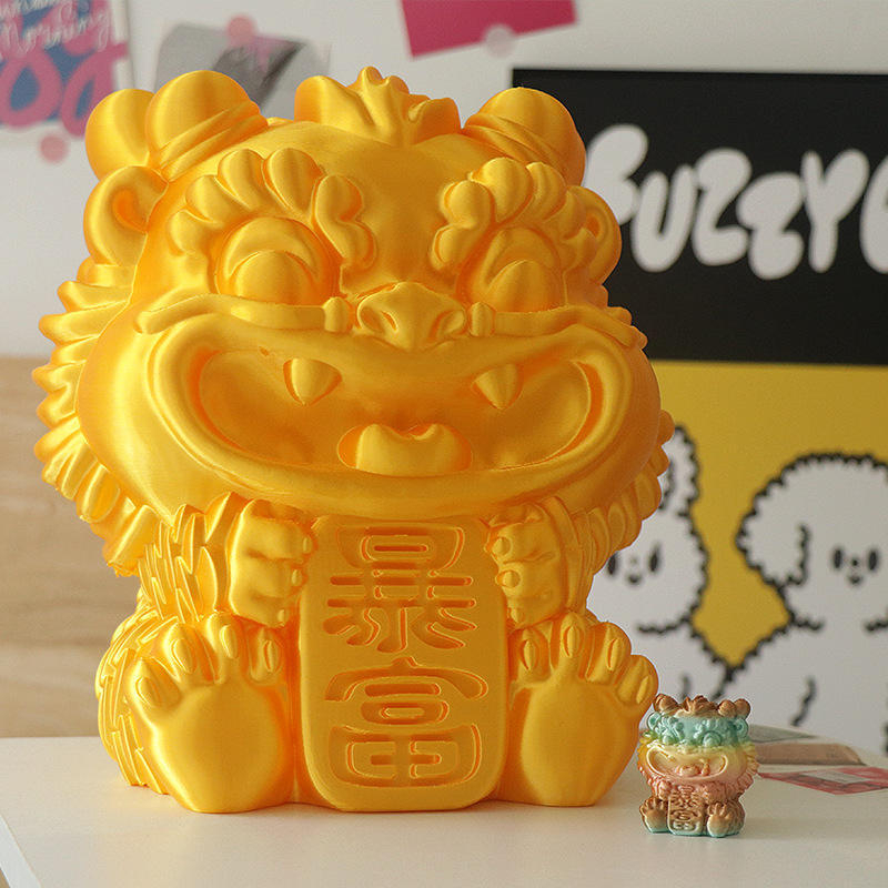 Micuțul leu norocos pentru mașină, ornament imprimat 3D pentru noroc și bogăție, mascotă creativă, cadou norocos
