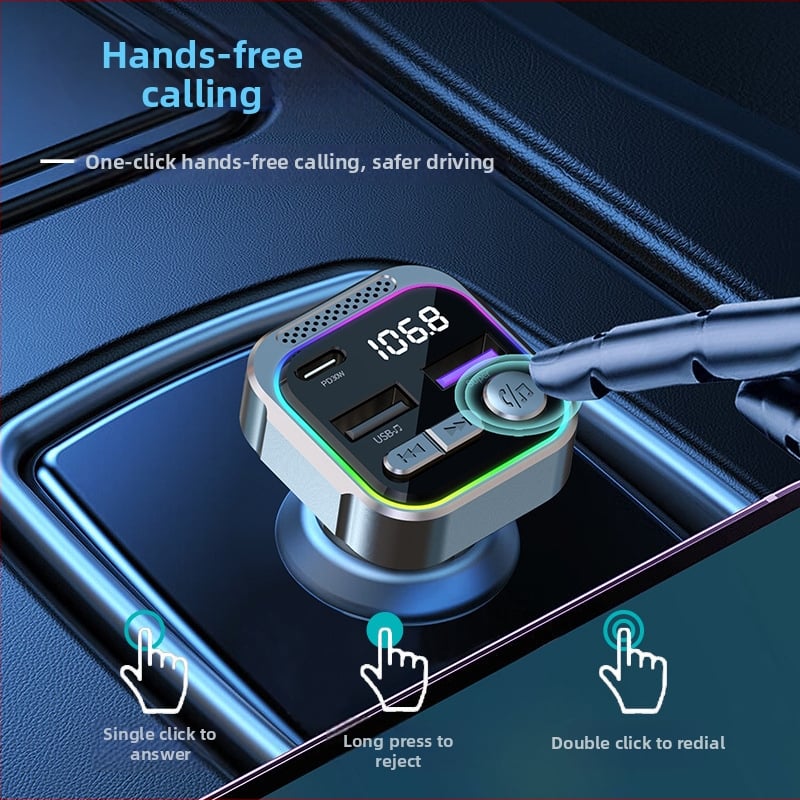C54 MP3 Bluetooth player αυτοκινήτου με FM μετατροπέα από κράμα αλουμινίου-μαγνησίου, PD30W γρήγορη φόρτιση αυτοκινήτου φορτιστής