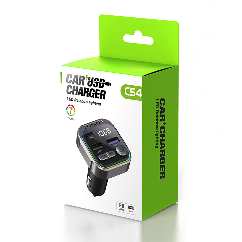 C54 MP3 Bluetooth player αυτοκινήτου με FM μετατροπέα από κράμα αλουμινίου-μαγνησίου, PD30W γρήγορη φόρτιση αυτοκινήτου φορτιστής
