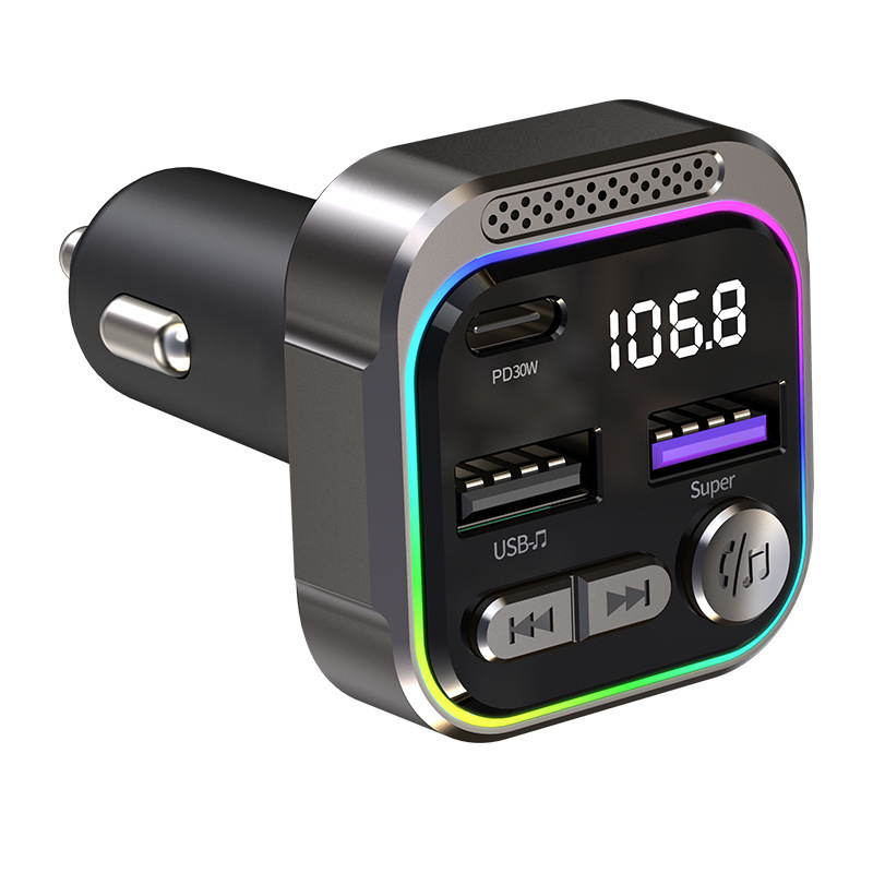C54 MP3 Bluetooth player αυτοκινήτου με FM μετατροπέα από κράμα αλουμινίου-μαγνησίου, PD30W γρήγορη φόρτιση αυτοκινήτου φορτιστής