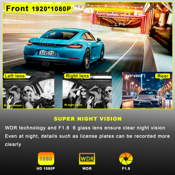 Τετρακαναλική dash cam 1080p με νυχτερινή όραση και Wi-Fi