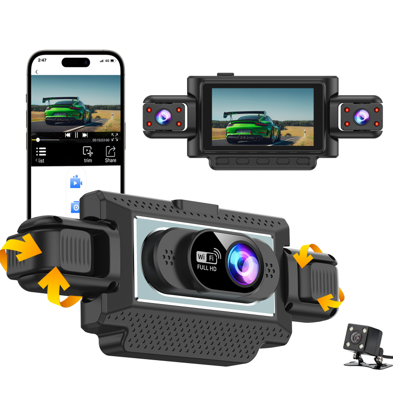 Τετρακαναλική dash cam 1080p με νυχτερινή όραση και Wi-Fi