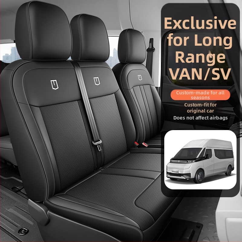 Kompletná sada poťahov predných a zadných sedadiel pre modely Geely 24–26 Long Range Super Van – verzia Cargo s vankúšmi SV New Energy