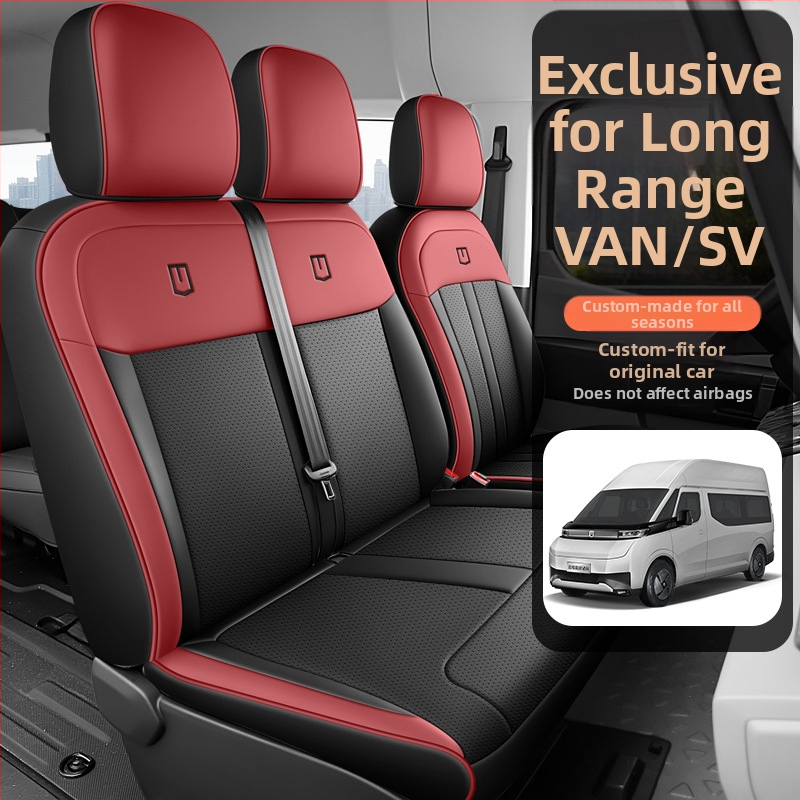 Kompletná sada poťahov predných a zadných sedadiel pre modely Geely 24–26 Long Range Super Van – verzia Cargo s vankúšmi SV New Energy