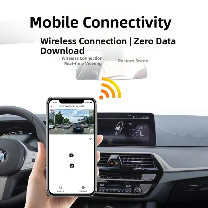 WiFi kamera do auta s bezdrôtovou inštaláciou, jednoobjektívový DVR pre evidenciu, 1080p