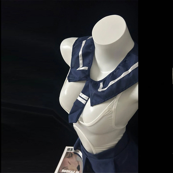 Lan Gui Fang σέξι ολόσωμο bodysuit με ανοιχτό καβάλο και JK-στολή στυλ, σετ κοντή φούστα 2897