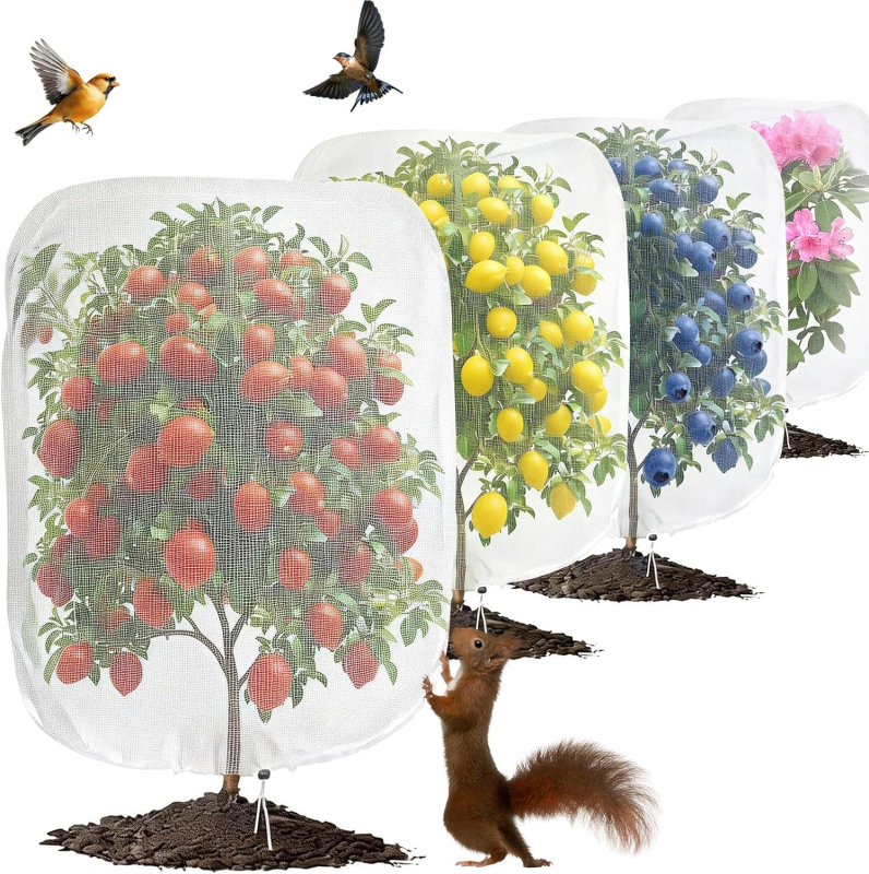 Husă antiinsecte cu sfoară pentru plante, plasă de seră pentru pomi fructiferi, grădină cu afine și arbuști, plasă împotriva păsărilor