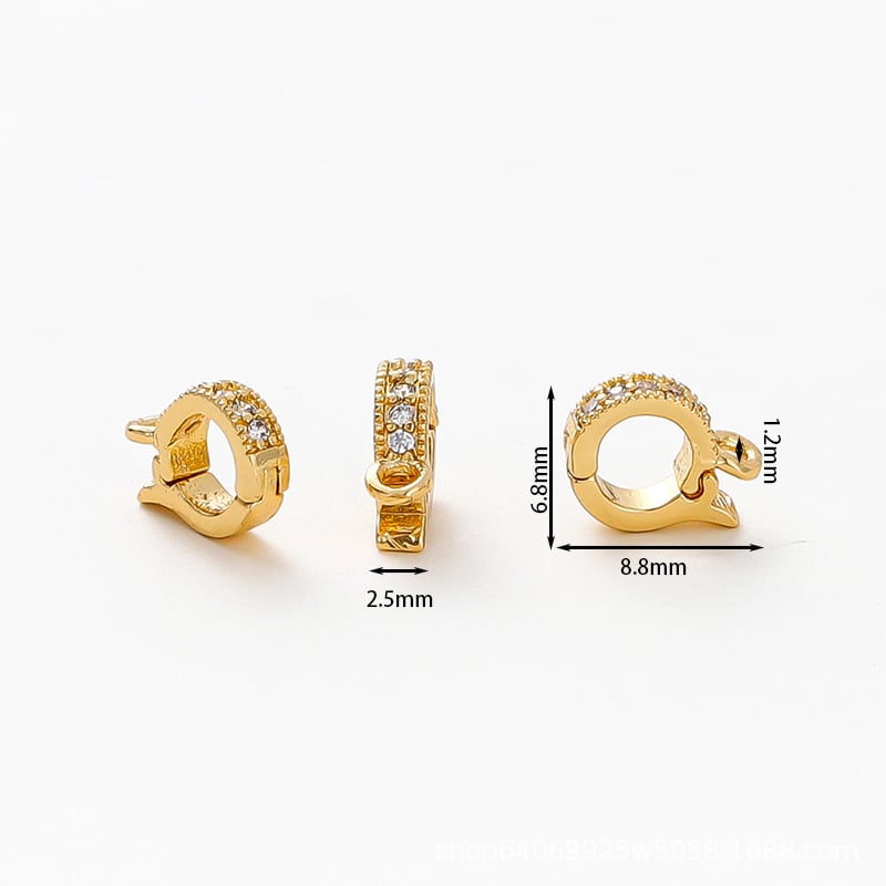 14K pravi zlatni cirkon R-oblik završni zatvarač za bisernu ogrlicu – DIY dodaci za nakit