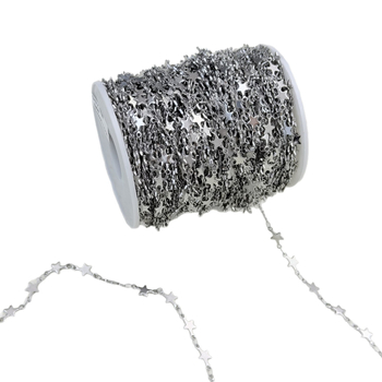 Lanț din oțel inoxidabil cu stea de cinci colțuri – componente pentru bijuterii DIY, colier și brățară, lanț semifabricat