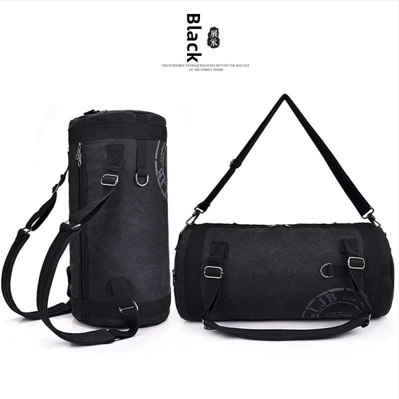 Pánska plátená crossbody kabelka - valcovitý tvar, veľká kapacita, cestovná, odolná voči krádeži