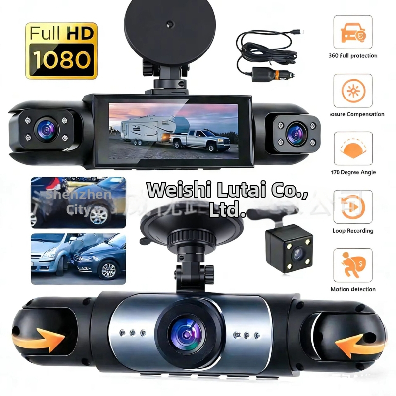 Palubná kamera Y108 so štyrmi objektívmi, prednou, ľavou, pravou a zadnou kamerou s rozlíšením 1080p a obrazom z cúvania