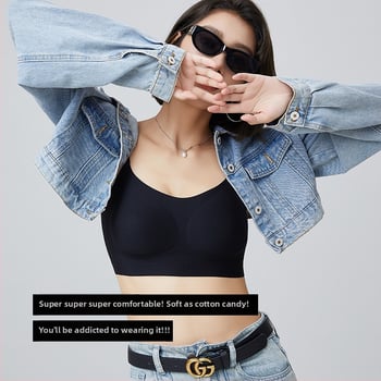 Sutien fără cusături, ultra-subțire, fără armătură, pentru vară, din nylon respirabil, stil vestă, pentru sâni mici