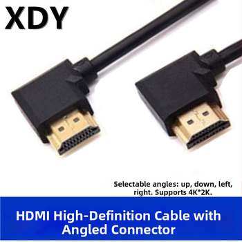 90-stupňový kolenný HDMI kábel, pravouhlý HDMI kábel pre počítačový monitor, kompaktný krátky kábel