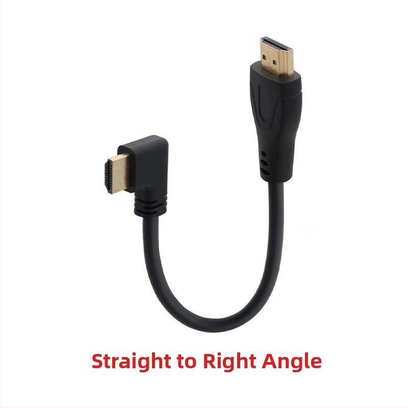90-stupňový kolenný HDMI kábel, pravouhlý HDMI kábel pre počítačový monitor, kompaktný krátky kábel