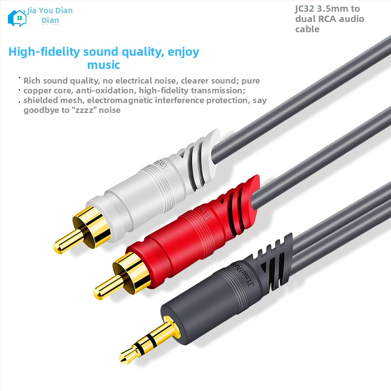 3,5 mm audio kábel na duálny RCA pre PC reproduktory, 1,5 m