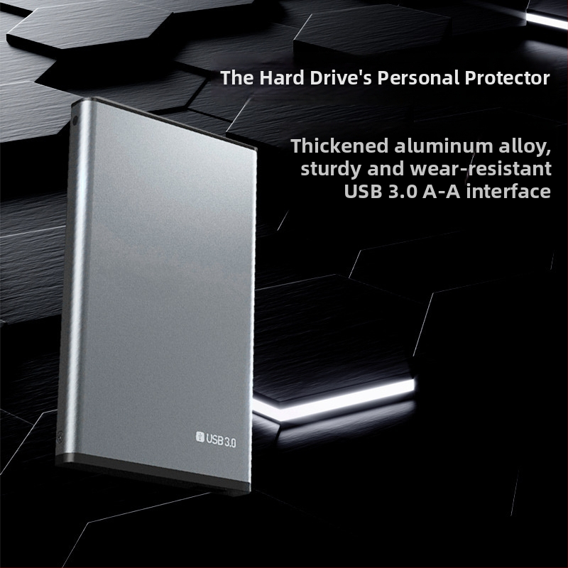 2,5-palcový externý kryt z hliníkovej zliatiny s rozhraním USB 3.0 pre SATA SSD/HDD, prenosný, sivý