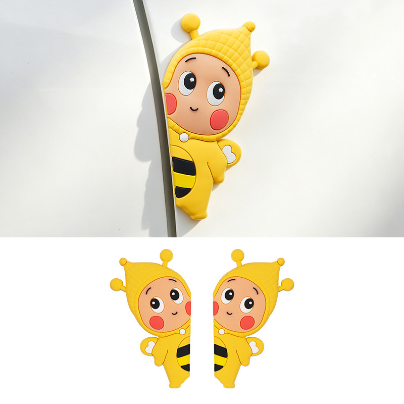 Autocolant anti-coliziune pentru ușile mașinii, design albinuță, protecție împotriva zgârieturilor caroseriei, autocolant de protecție, decor interior cu stele