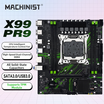 Základná doska Machinist X99-PR9 pre stolné počítače s TPM 2.0, DDR4, LGA 2011-3, M-ATX, PCIe 16x, NVMe M.2 a SATA M.2, max. 128 GB