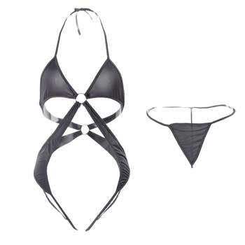 Night Swear ερωτικό κορμάκι με halter λαιμό, ανοιχτή πλάτη και ανοιχτό καβάλο, με κάλτσες