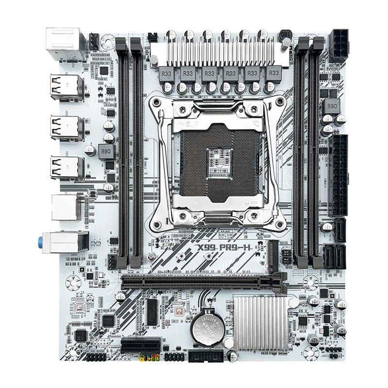 Machinist X99-PR9-H Λευκή μητρική πλακέτα DDR4 Micro-ATX με υποδοχή LGA 2011-3, PCIe 16x, διπλού καναλιού DDR4, M.2 NVMe/SATA, Gigabit LAN, ήχος ενσωματωμένος