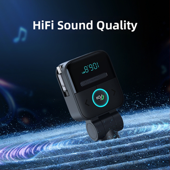 Automobilový Bluetooth MP3 prehrávač s bezstratovým zvukom, FM vysielačom, duálnym mikrofónom handsfree, digitálnym displejom, navíjacím káblom a nabíjačkou do auta