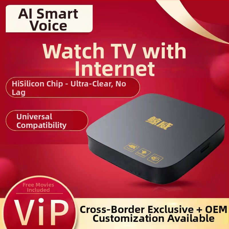 Bezdrôtový Wi-Fi TV box Whale so živým vysielaním, inteligentným hlasom a domácim HD TV boxom