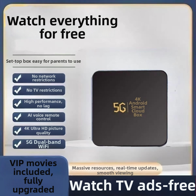 Sieťový TV box s Androidom 4K, Wi-Fi a bezdrôtovým zrkadlením obrazovky pre seniorov