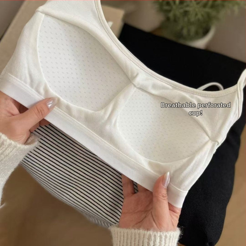 Korean Style 6656 Βασικό κορμάκι από 100% βαμβάκι με ριγέ ύφασμα, ενσωματωμένες cups, αναπνεύσιμο, ευέλικτο για γυναίκες
