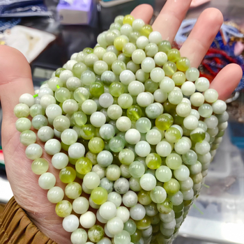Prirodne zelene jadeitne i nefrit perle, okrugle kalcedonske perle za DIY nakit