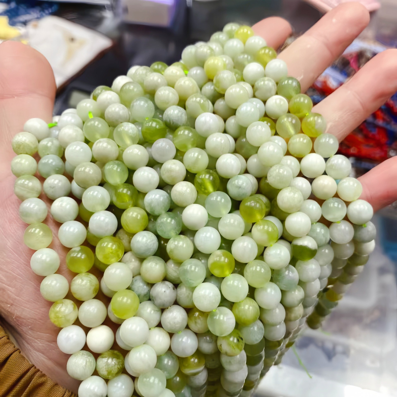 Prirodne zelene jadeitne i nefrit perle, okrugle kalcedonske perle za DIY nakit