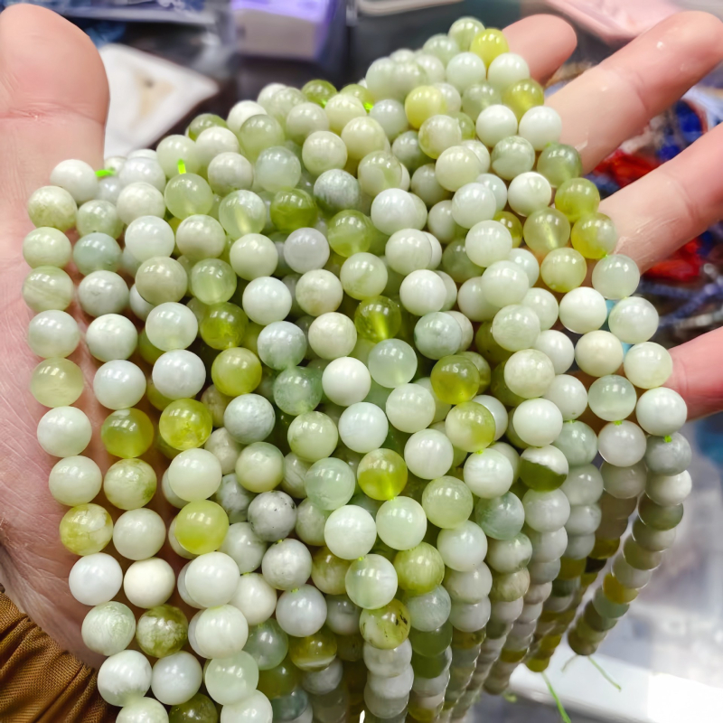 Prirodne zelene jadeitne i nefrit perle, okrugle kalcedonske perle za DIY nakit