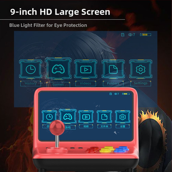 Arkádová konzola J900 s joystickom a kompaktnou obrazovkou pre hranie domácich televíznych hier, podpora bitiek pre dvoch hráčov, HDMI