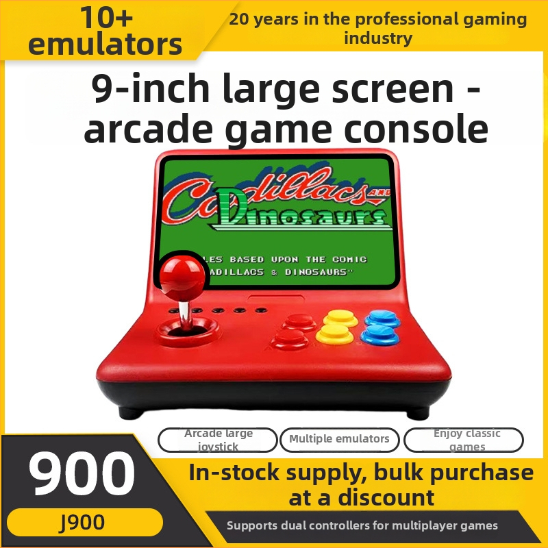Arkádová konzola J900 s joystickom a kompaktnou obrazovkou pre hranie domácich televíznych hier, podpora bitiek pre dvoch hráčov, HDMI