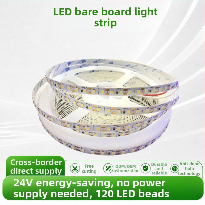 24V LED pásik, samolepiaci do stropu obývačky, strihaný na ľubovoľnú dĺžku, lineárne svetlo 2835 SMD LED